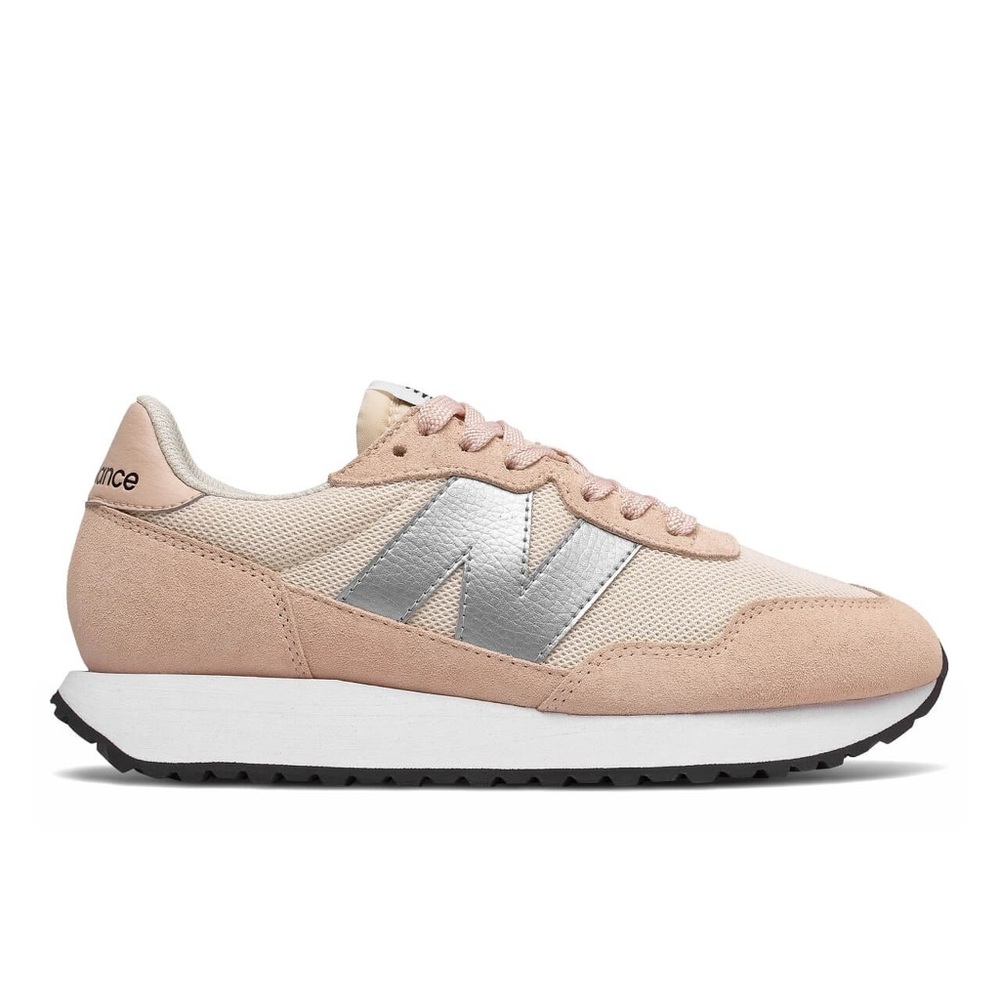 New Balance Silver and Pink Sneakers Retro Design